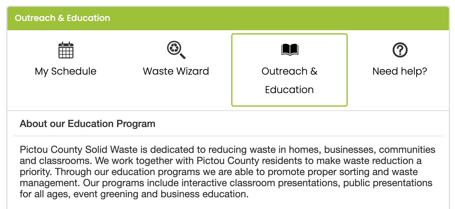 Pictou County Waste Recycling Tools